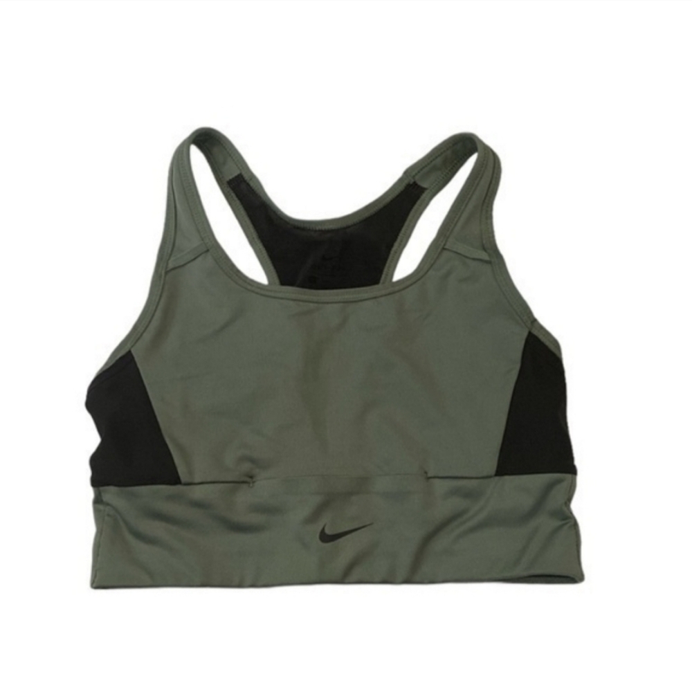 Nike Dri-Fit Sports Bra Sage Green Black Size Small